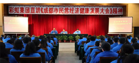 成都彩虹集團召開干部大會傳達成都市民營經(jīng)濟健康發(fā)展大會精神